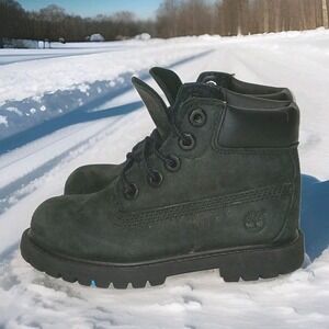 Timberland Toddler Premium Black Leather Waterproof Kidcore Boot 12807 Sz 8
